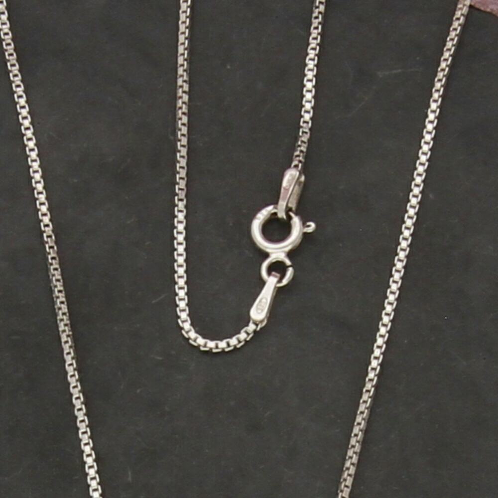 sterling silver italy 1mm box chain necklace size 16in - Picture 3 of 3